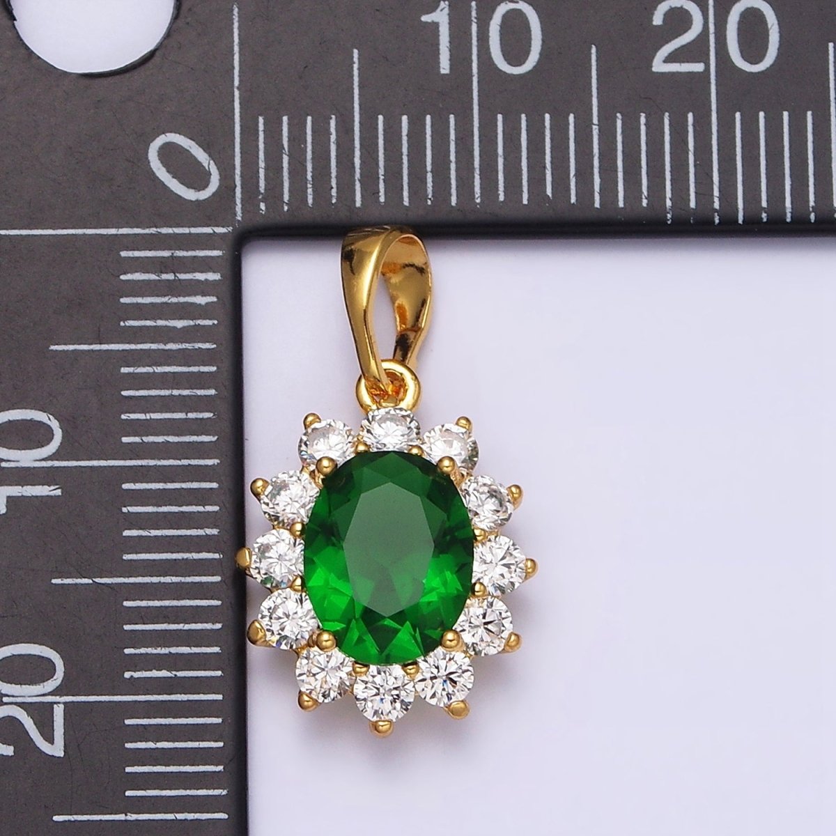 24K Gold Filled Green, Blue, Red CZ Flower Celestial Sun Pendant | AA520 - AA522
