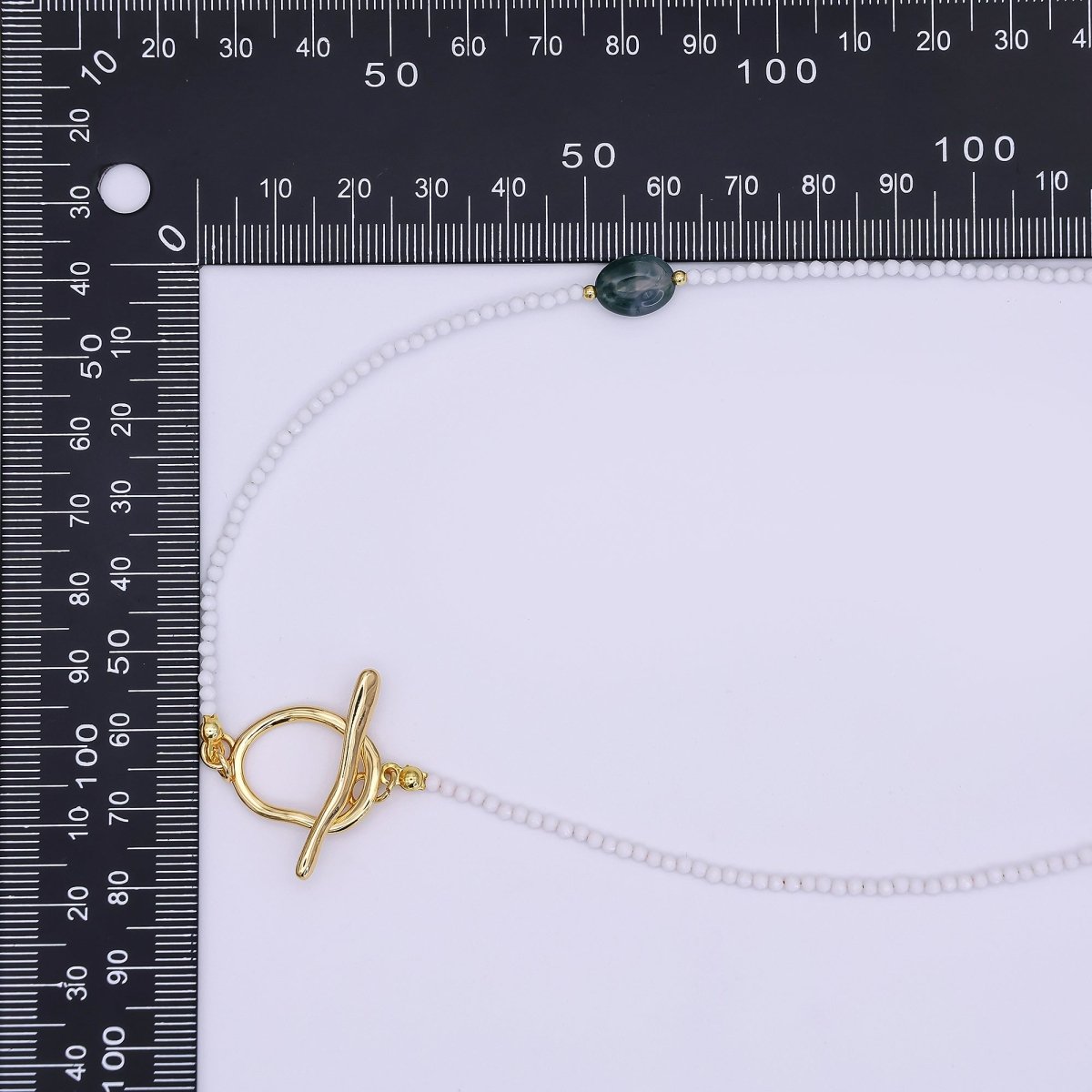 24K Gold Filled Grey Agate Shell Pearl Gemstone 40 Inches Necklace | WA - 3081 - DLUXCA