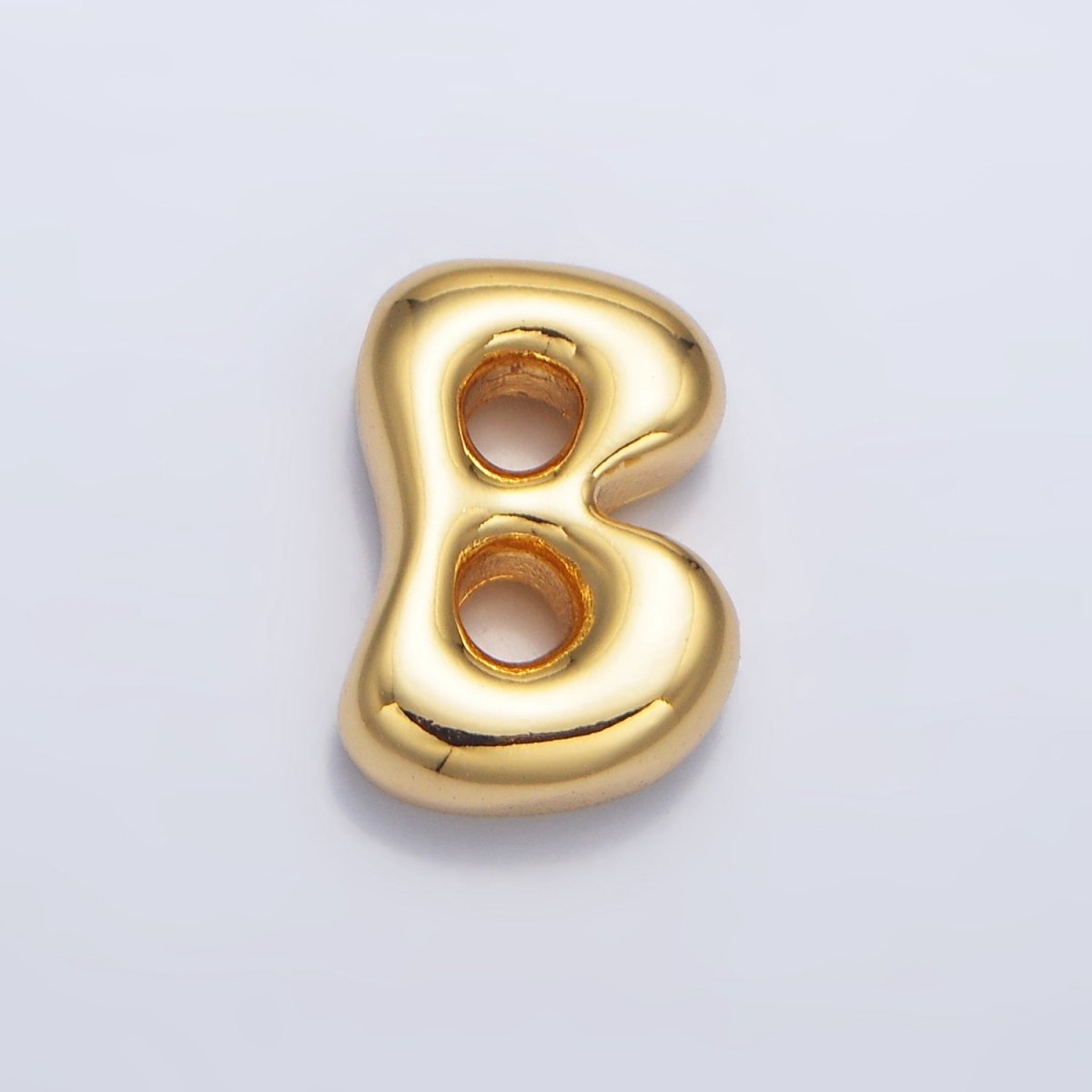 24K Gold Filled Groovey Chubby Balloon Letter Initial Pendant | A1630 - A1642