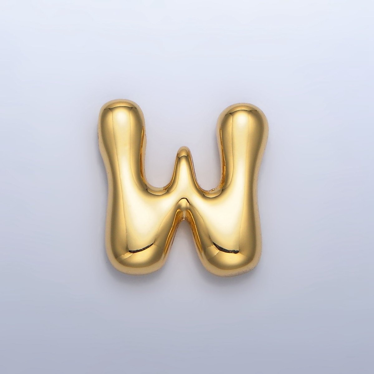 24K Gold Filled Groovey Chubby Balloon Letter Initial Pendant | A1630 - A1642