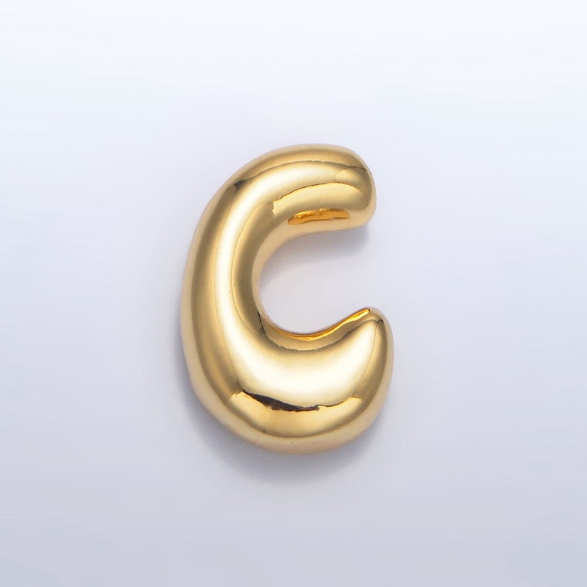 24K Gold Filled Groovey Chubby Balloon Letter Initial Pendant | A1630 - A1642