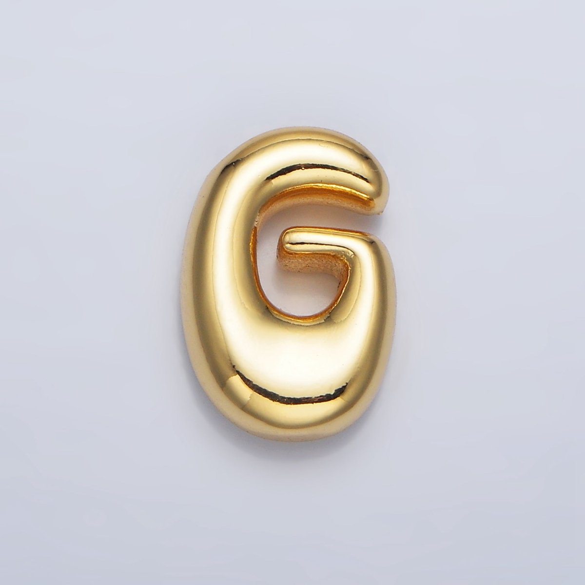24K Gold Filled Groovey Chubby Balloon Letter Initial Pendant | A1630 - A1642
