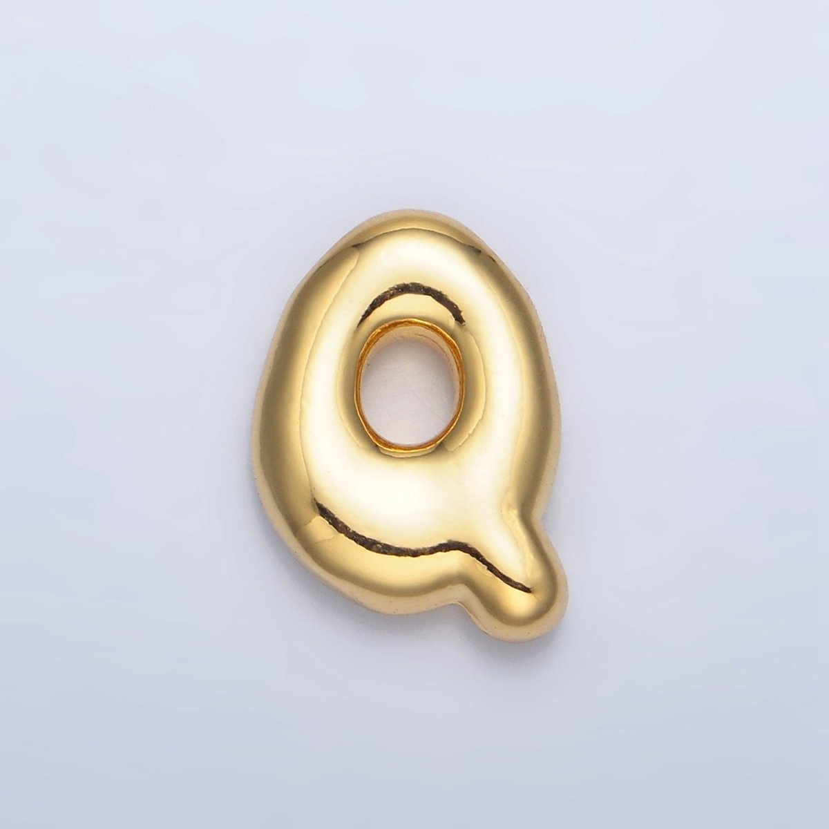 24K Gold Filled Groovey Chubby Balloon Letter Initial Pendant | A1630 - A1642