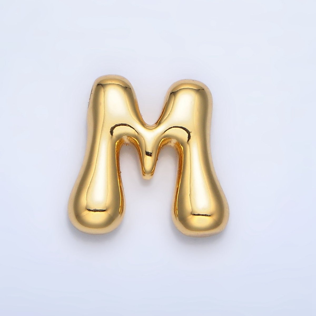 24K Gold Filled Groovey Chubby Balloon Letter Initial Pendant | A1630 - A1642