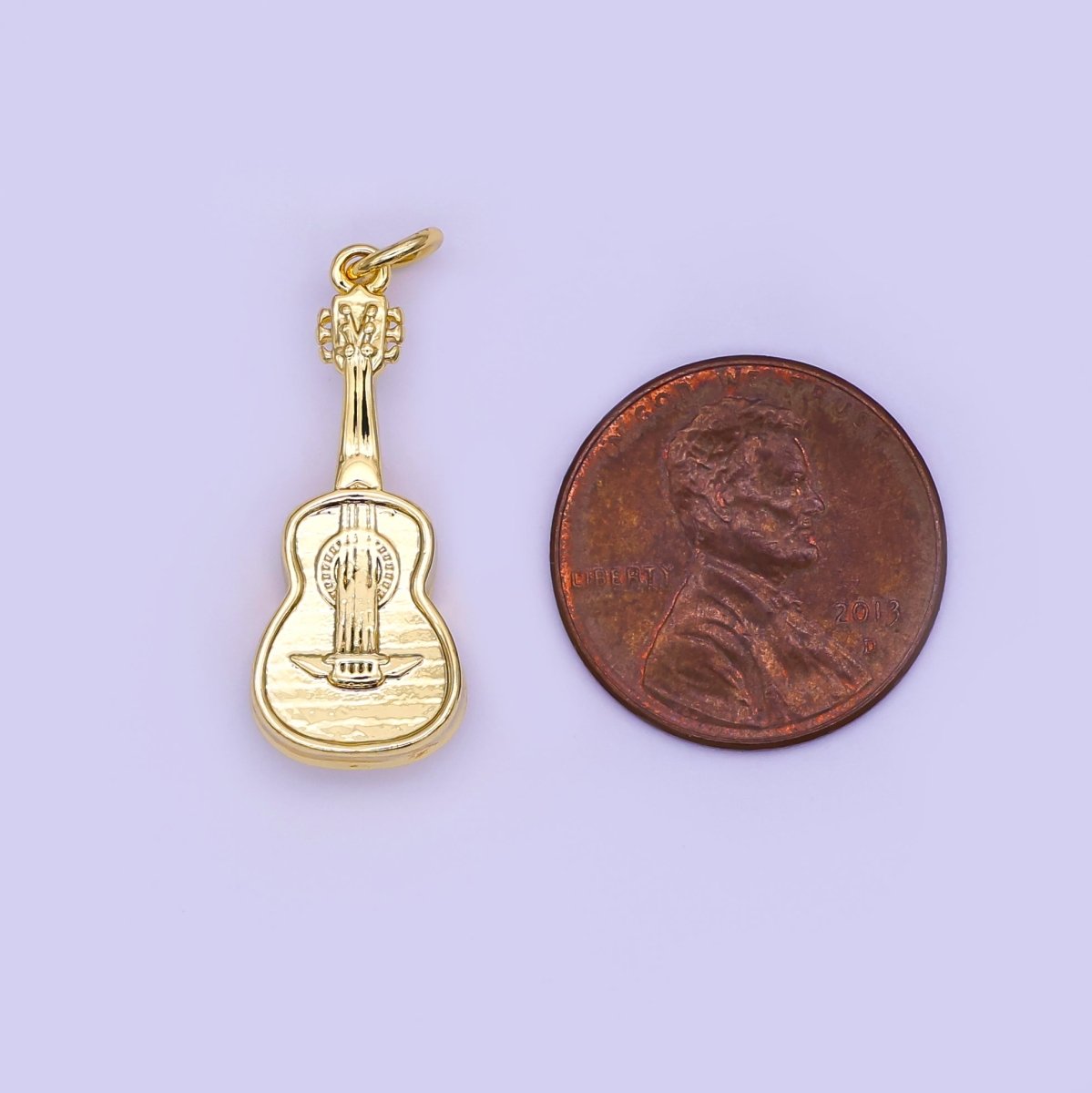 24K Gold Filled Guitar Musical Instrument Multidimensional 3D Charm | N122 - DLUXCA