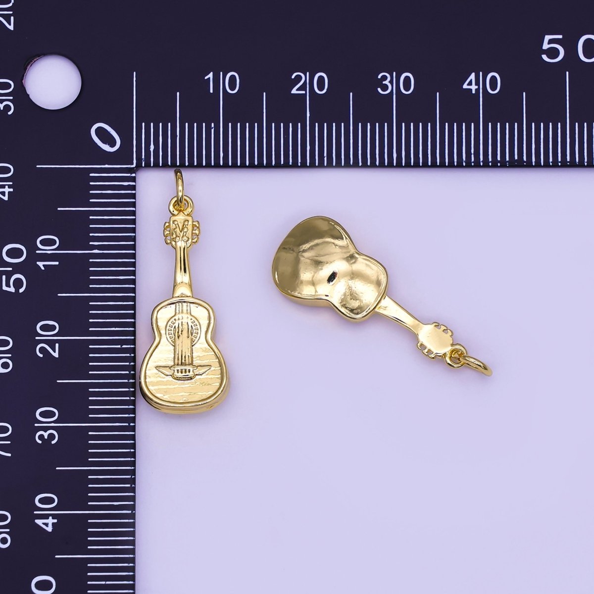 24K Gold Filled Guitar Musical Instrument Multidimensional 3D Charm | N122 - DLUXCA