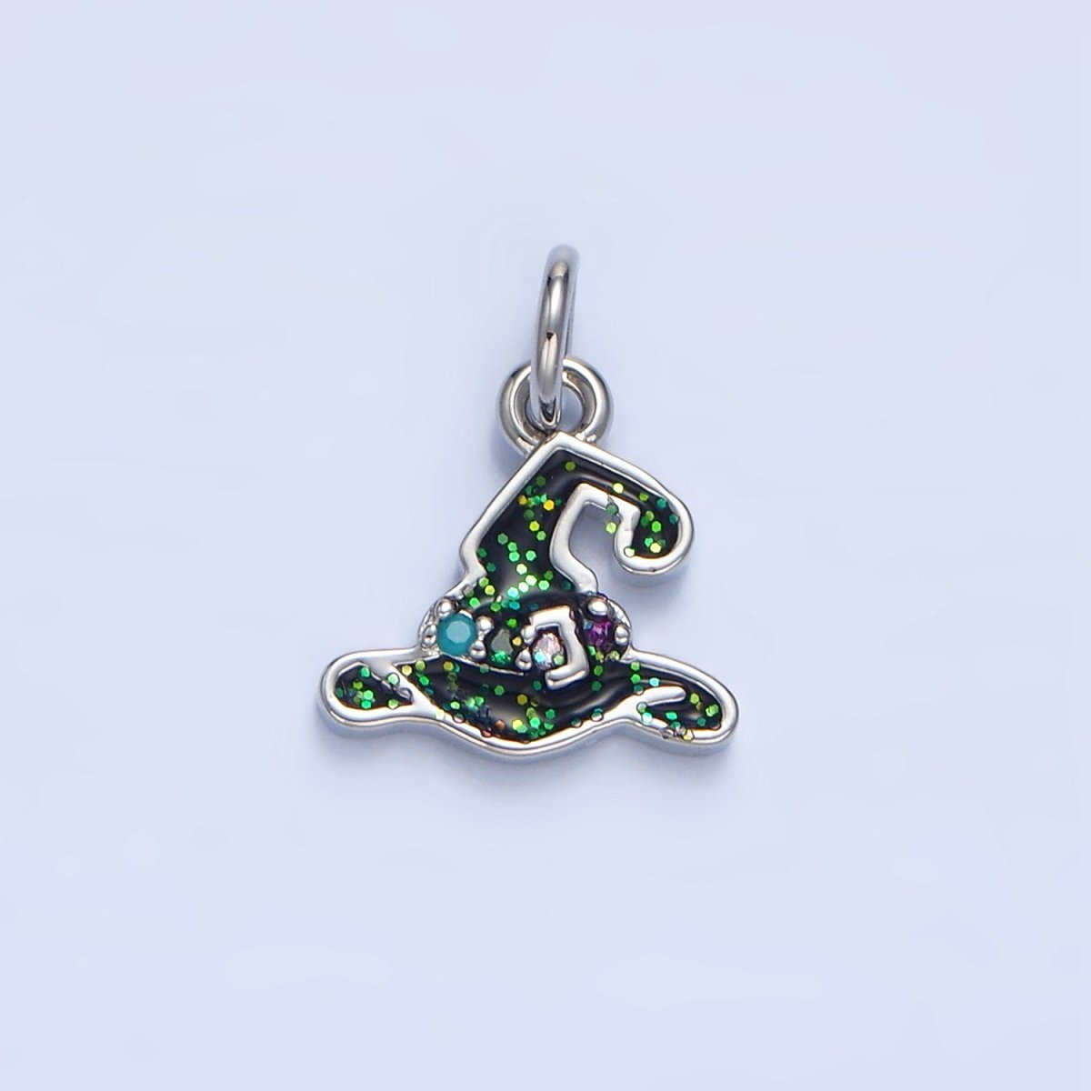 24K Gold Filled Halloween Black Witch Hat Charm in Gold & Silver | X621