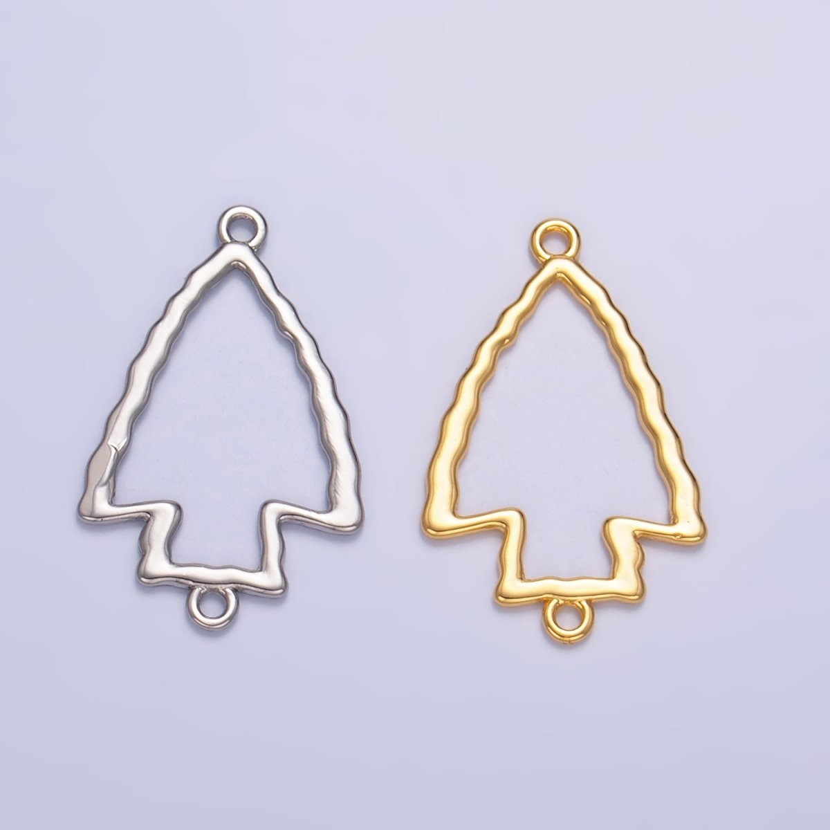 24K Gold Filled Hammered Arrow Open Charm Connector in Gold & Silver | F833