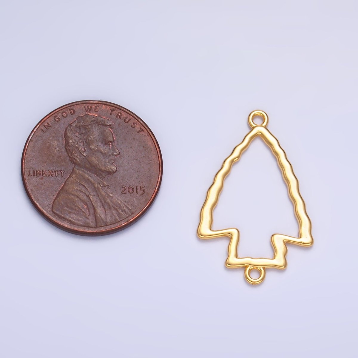 24K Gold Filled Hammered Arrow Open Charm Connector in Gold & Silver | F833