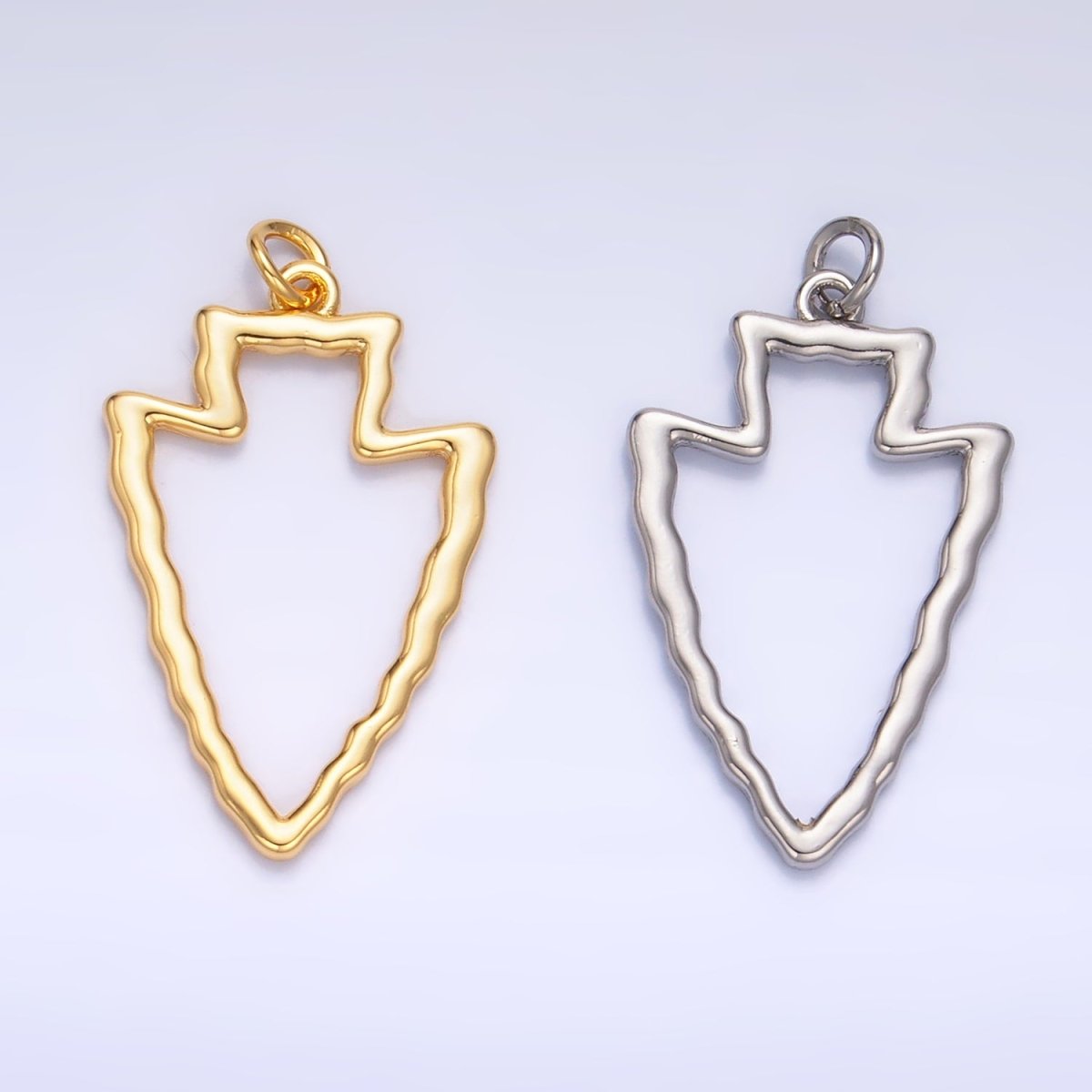24K Gold Filled Hammered Arrow Open Minimalist Charm in Gold & Silver | W140