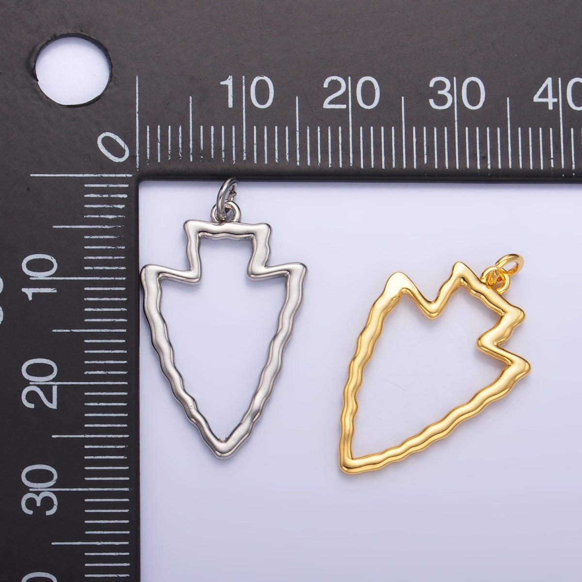 24K Gold Filled Hammered Arrow Open Minimalist Charm in Gold & Silver | W140