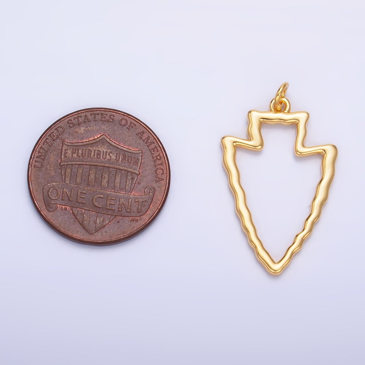 24K Gold Filled Hammered Arrow Open Minimalist Charm in Gold & Silver | W140