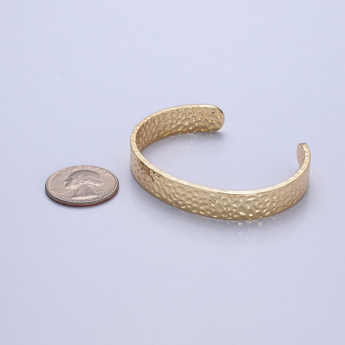 24K Gold Filled Hammered Bangle Bracelet in Gold & Silver | WA-986 WA-987 Clearance Pricing