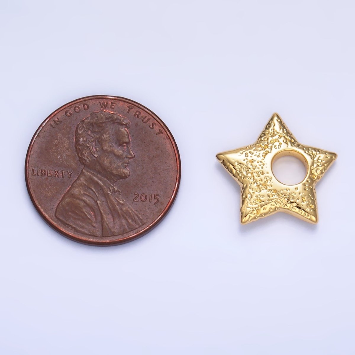 24K Gold Filled Hammered Celestial Star Pendant in Gold & Silver | B629