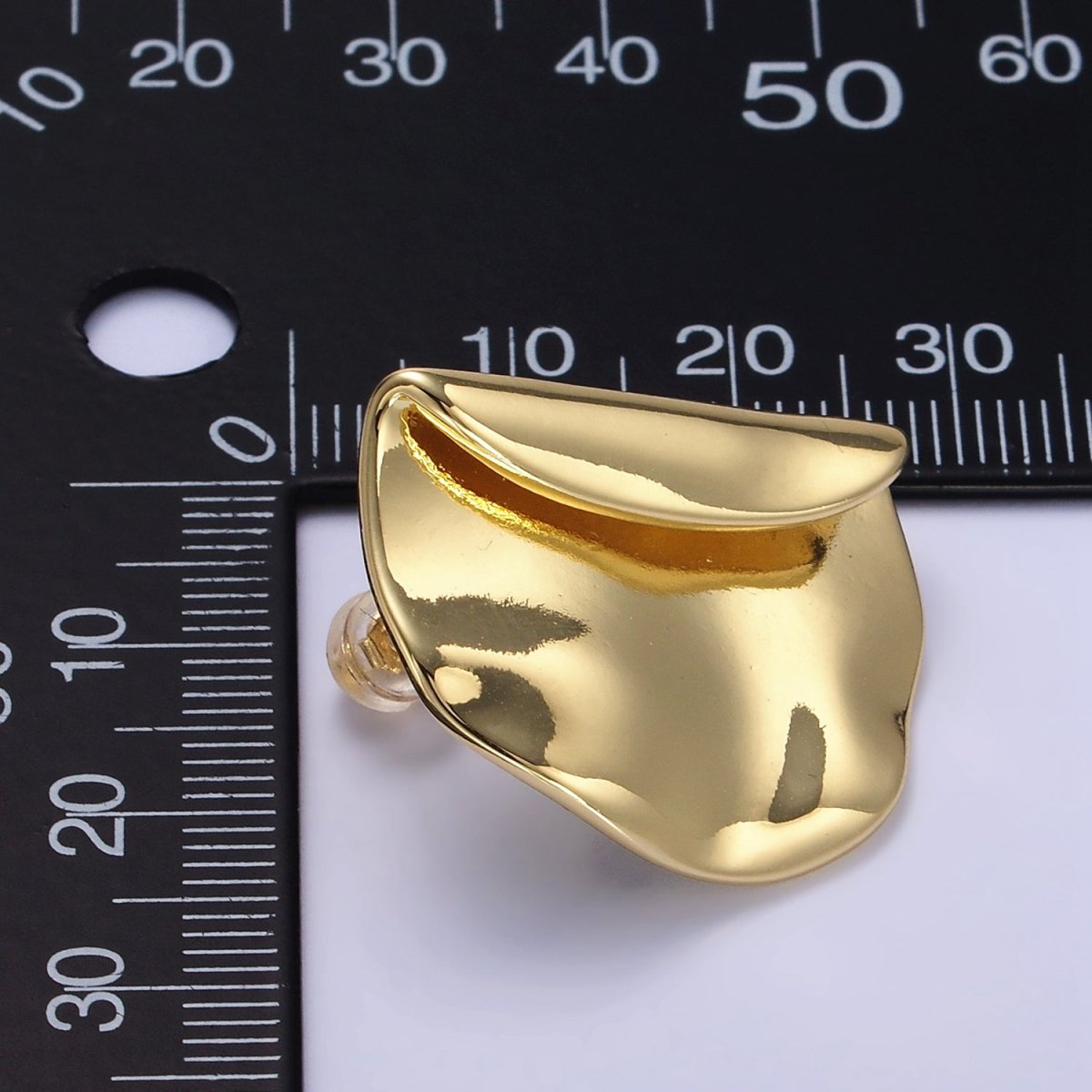 24K Gold Filled Minimalist Hammered Foil Stud Earrings Set in Gold & Silver | T345 T346