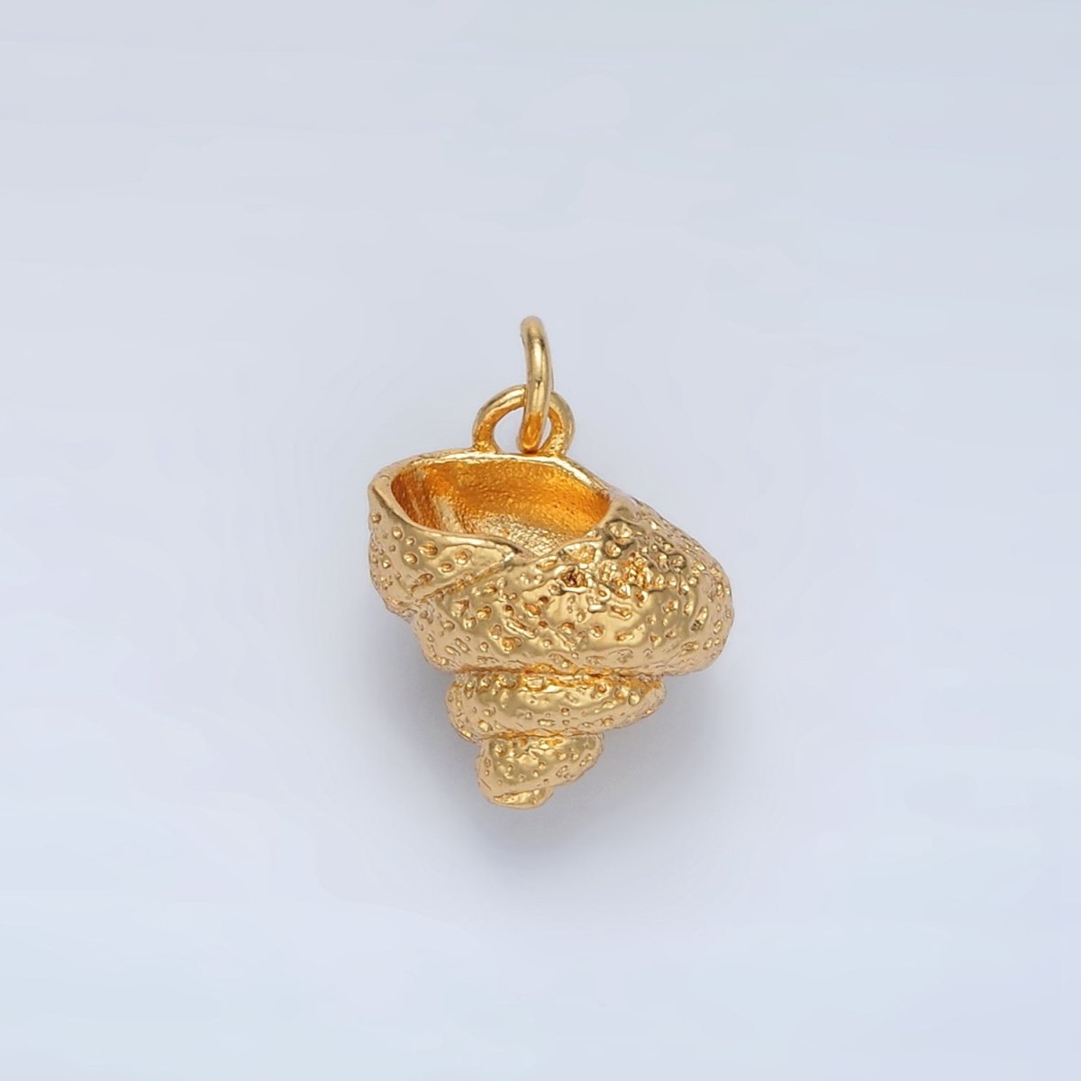 24K Gold Filled Hammered Textured Clam Sea Shell Charm | AC150 - DLUXCA