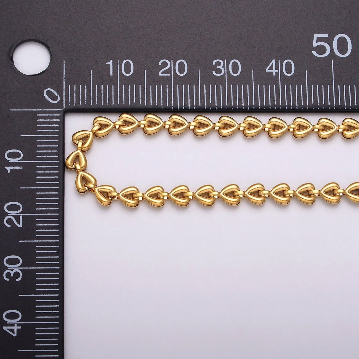 24k Gold Filled Heart Cable Chain Link Unfinished Yard Chain in Gold & Silver | ROLL-1323 Clearance Pricing - DLUXCA