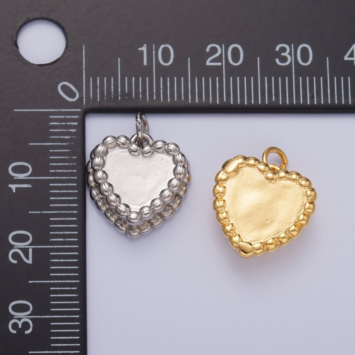 24K Gold Filled Heart Cake Pastry Desert Multidimensional Charm in Gold & Silver | W413