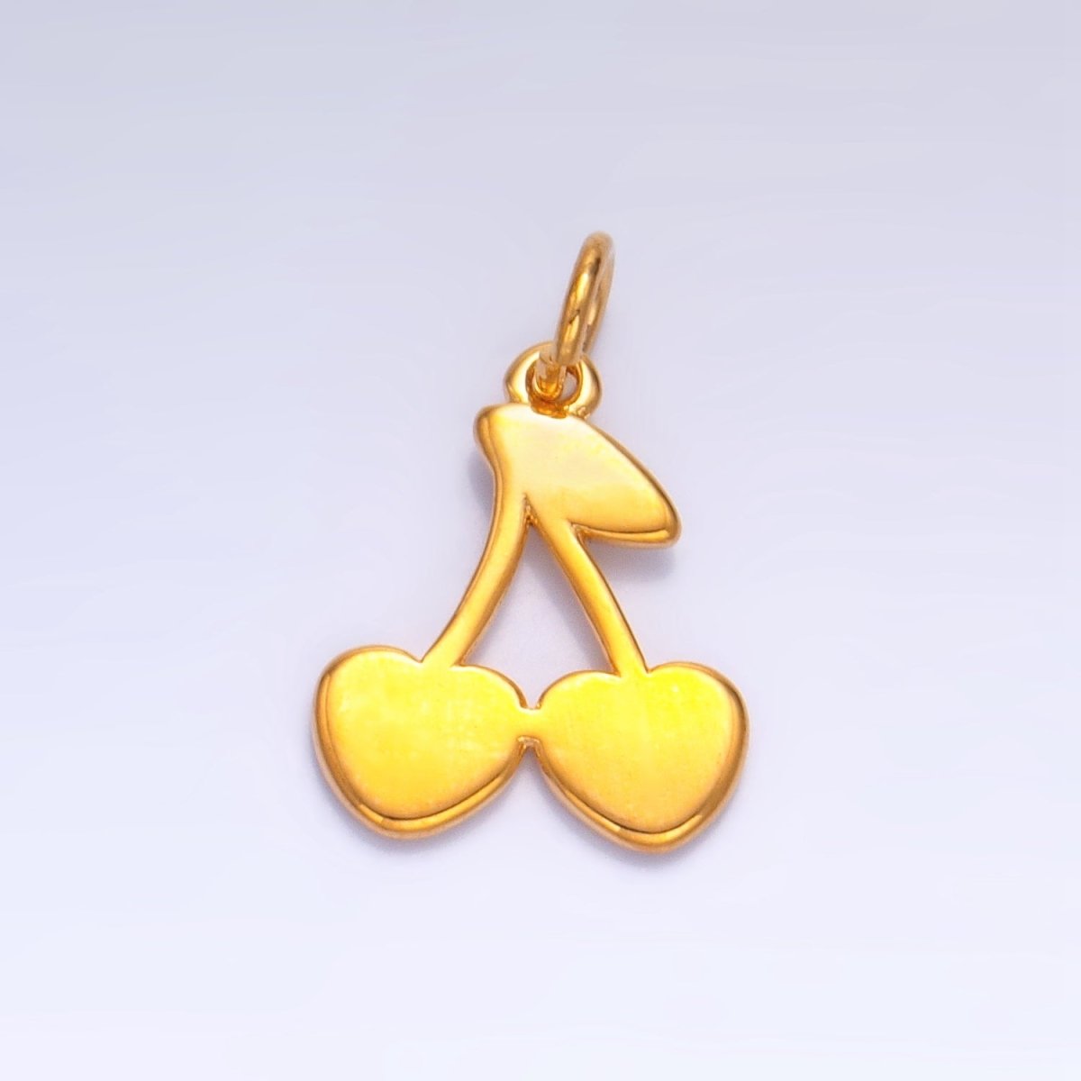 24K Gold Filled Heart Cherry Fruit Minimalist Charm | W065 - DLUXCA