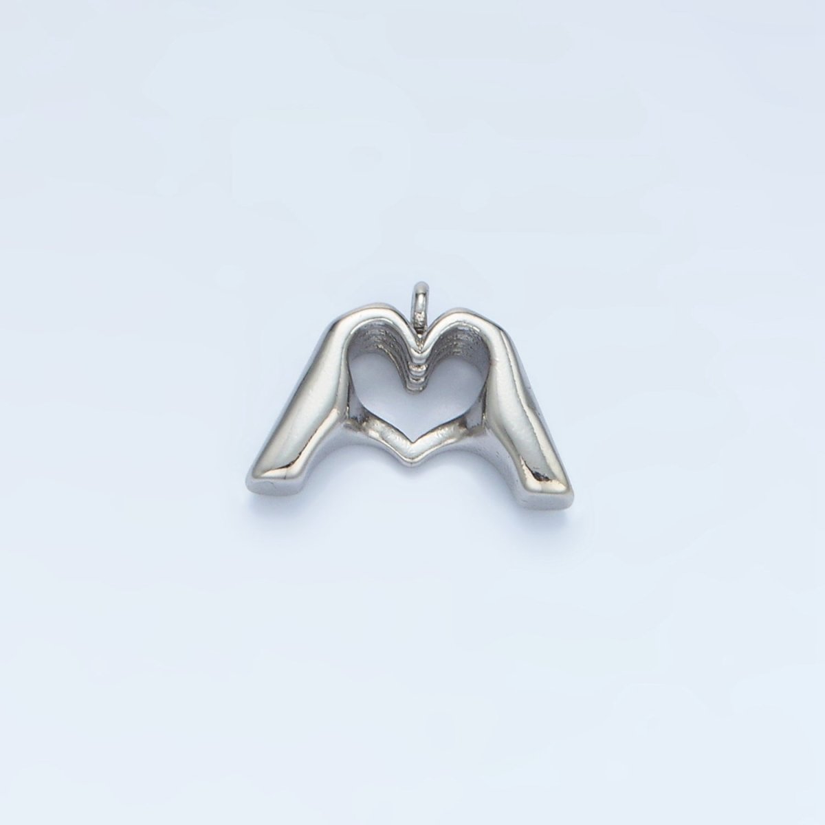 24K Gold Filled Heart Hand Gesture Multidimensional Charm in Gold & Silver | E372