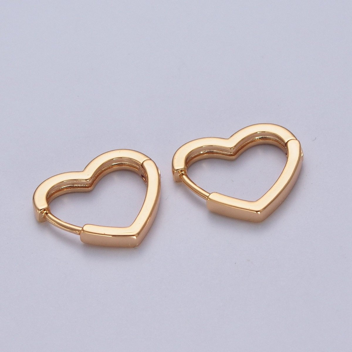 24K Gold Filled Heart Love For Huggie Hoop Earrings, Valentine Cubic Zirconia Earrings P356 P357 P358