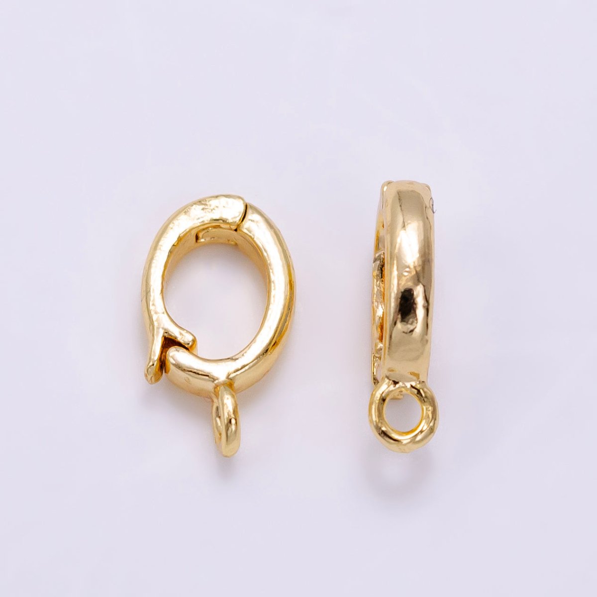 24K Gold Filled Heart Oval Open Loop Interchangeable Charm Holder Jewelry Making Supply | Z-443 - DLUXCA