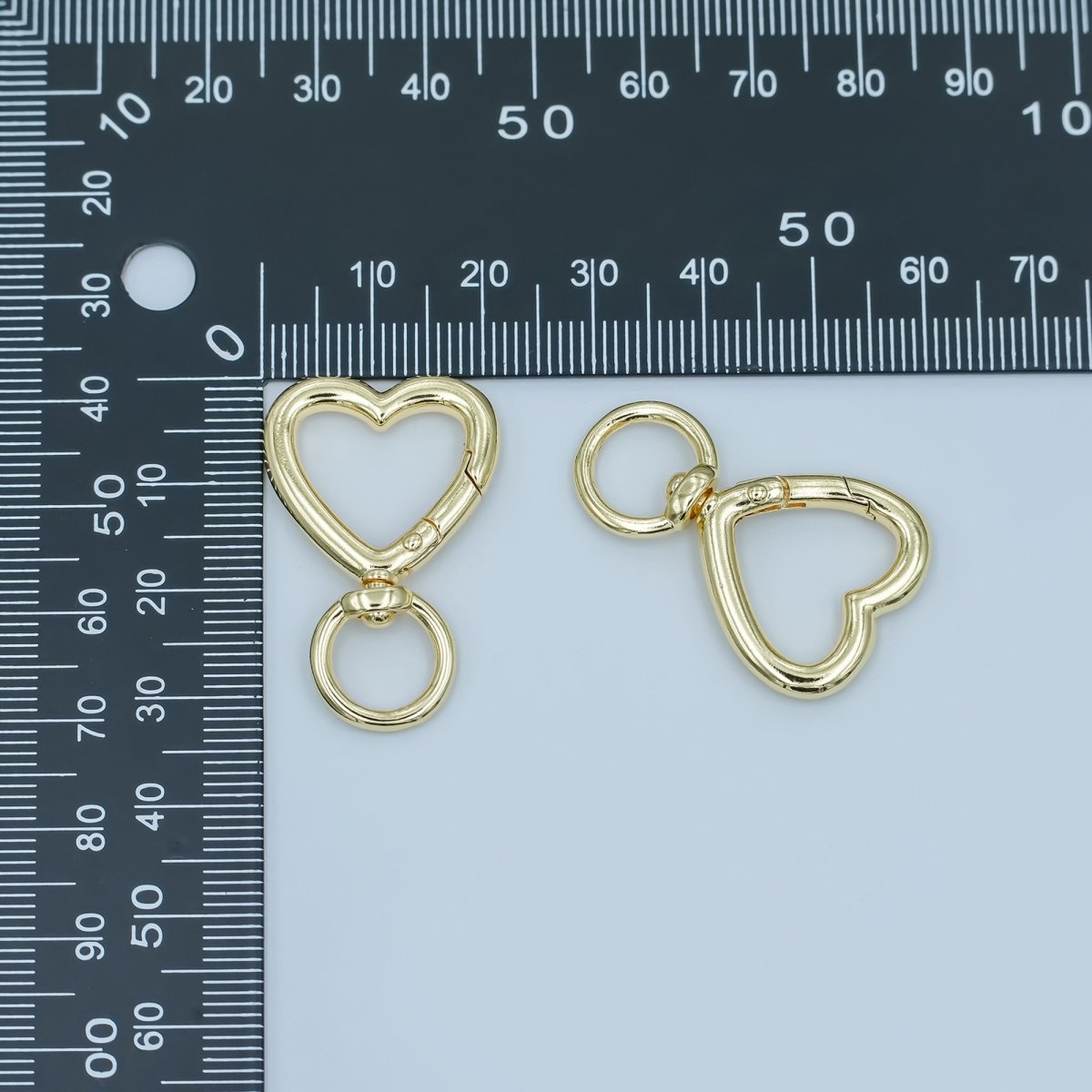 24K Gold Filled Heart Push Gate Swivel Bag Charm Finding | Z1142 - DLUXCA