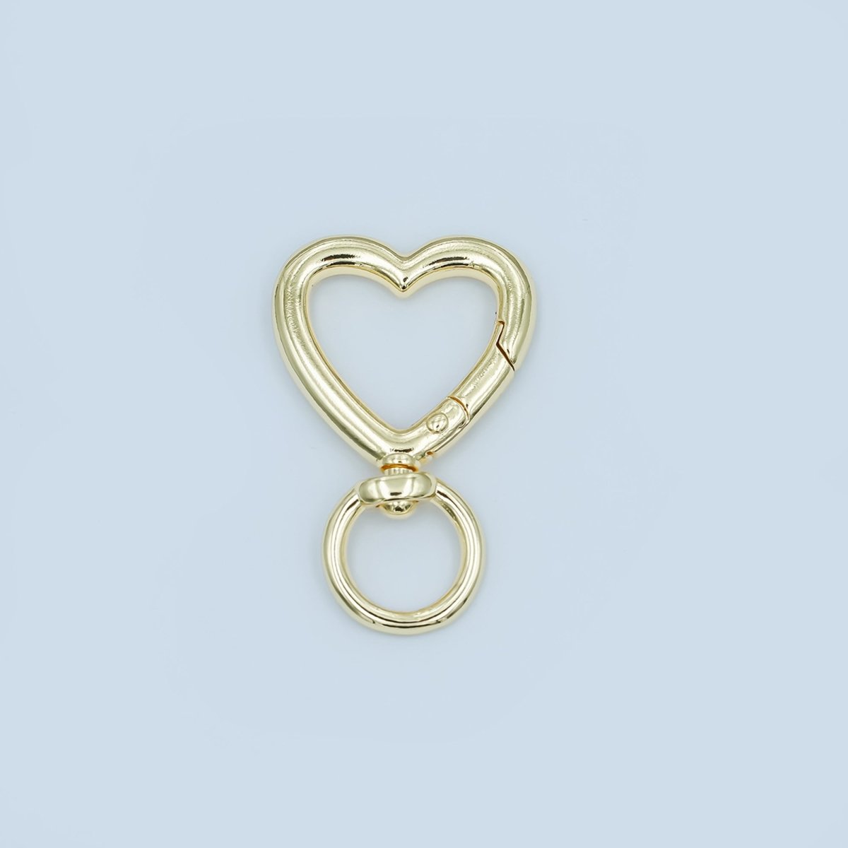 24K Gold Filled Heart Push Gate Swivel Bag Charm Finding | Z1142 - DLUXCA