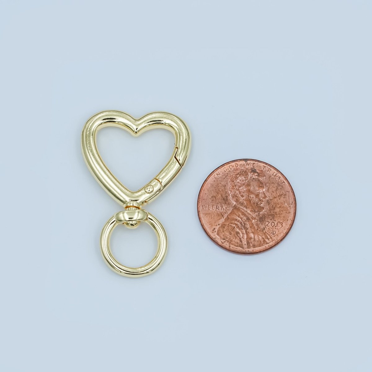 24K Gold Filled Heart Push Gate Swivel Bag Charm Finding | Z1142 - DLUXCA
