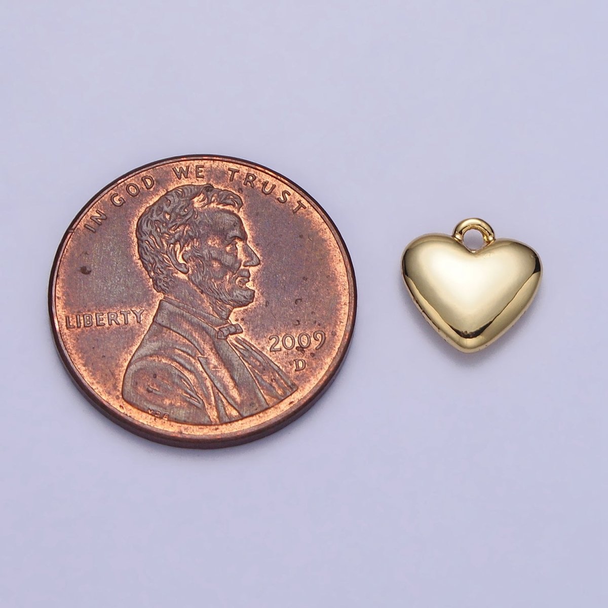24K Gold Filled Heart Valentine Love Add-On Charm in Gold & Silver | AC-347 AC-348