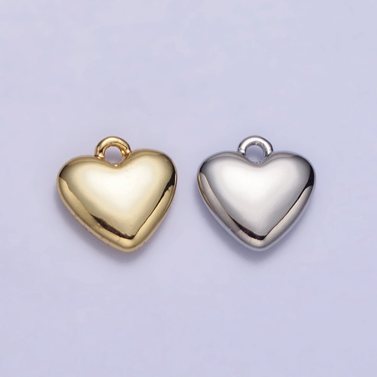 24K Gold Filled Heart Valentine Love Add-On Charm in Gold & Silver | AC-347 AC-348