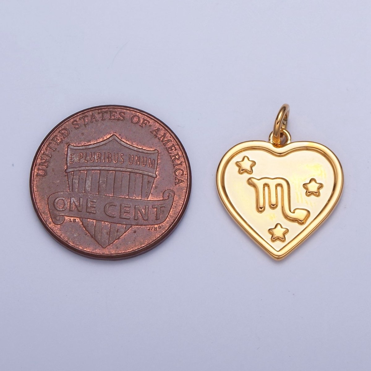 24k Gold Filled Heart Zodiac Charm Dainty Astrological Zodiac Signs Add on Charm A-A1451-A-A1456