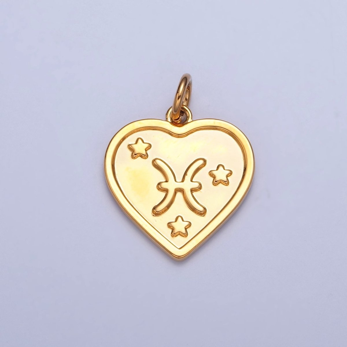 24k Gold Filled Heart Zodiac Charm Dainty Astrological Zodiac Signs Add on Charm A-A1451-A-A1456