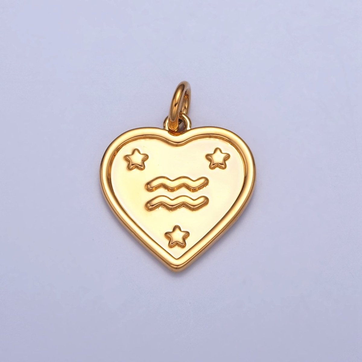 24k Gold Filled Heart Zodiac Charm Dainty Astrological Zodiac Signs Add on Charm A-A1451-A-A1456