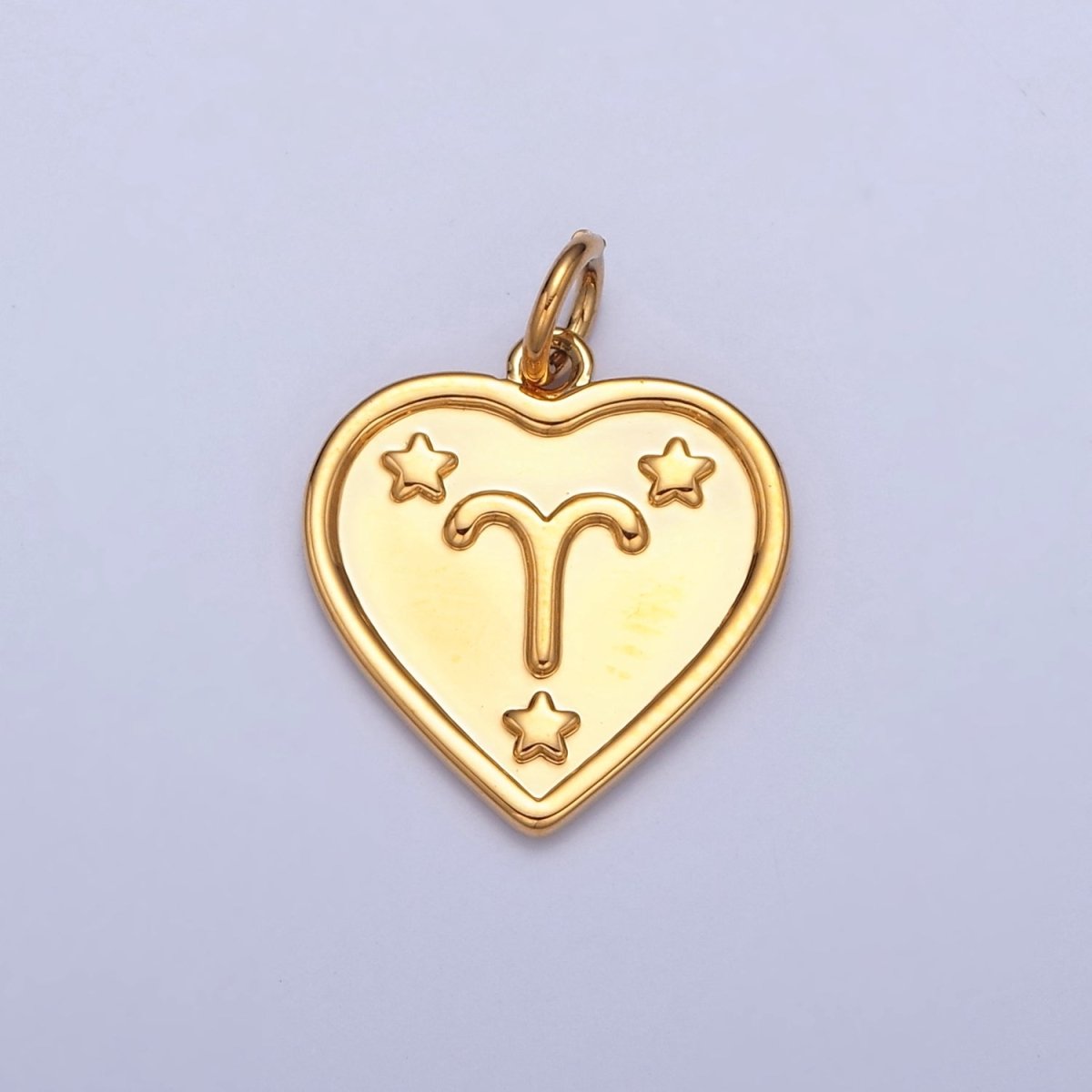 24k Gold Filled Heart Zodiac Charm Dainty Astrological Zodiac Signs Add on Charm A-A1451-A-A1456