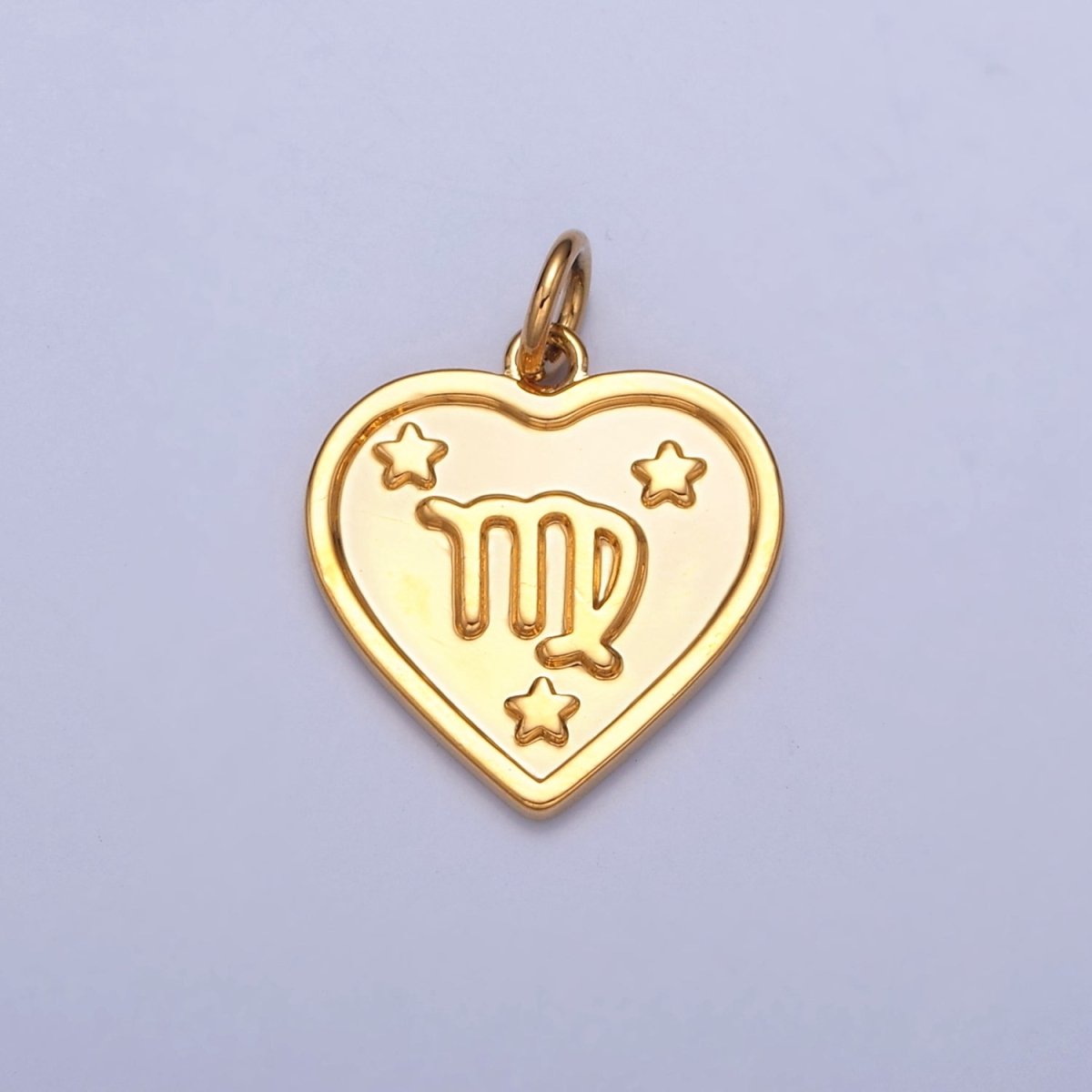 24k Gold Filled Heart Zodiac Charm Dainty Astrological Zodiac Signs Add on Charm A-A1451-A-A1456