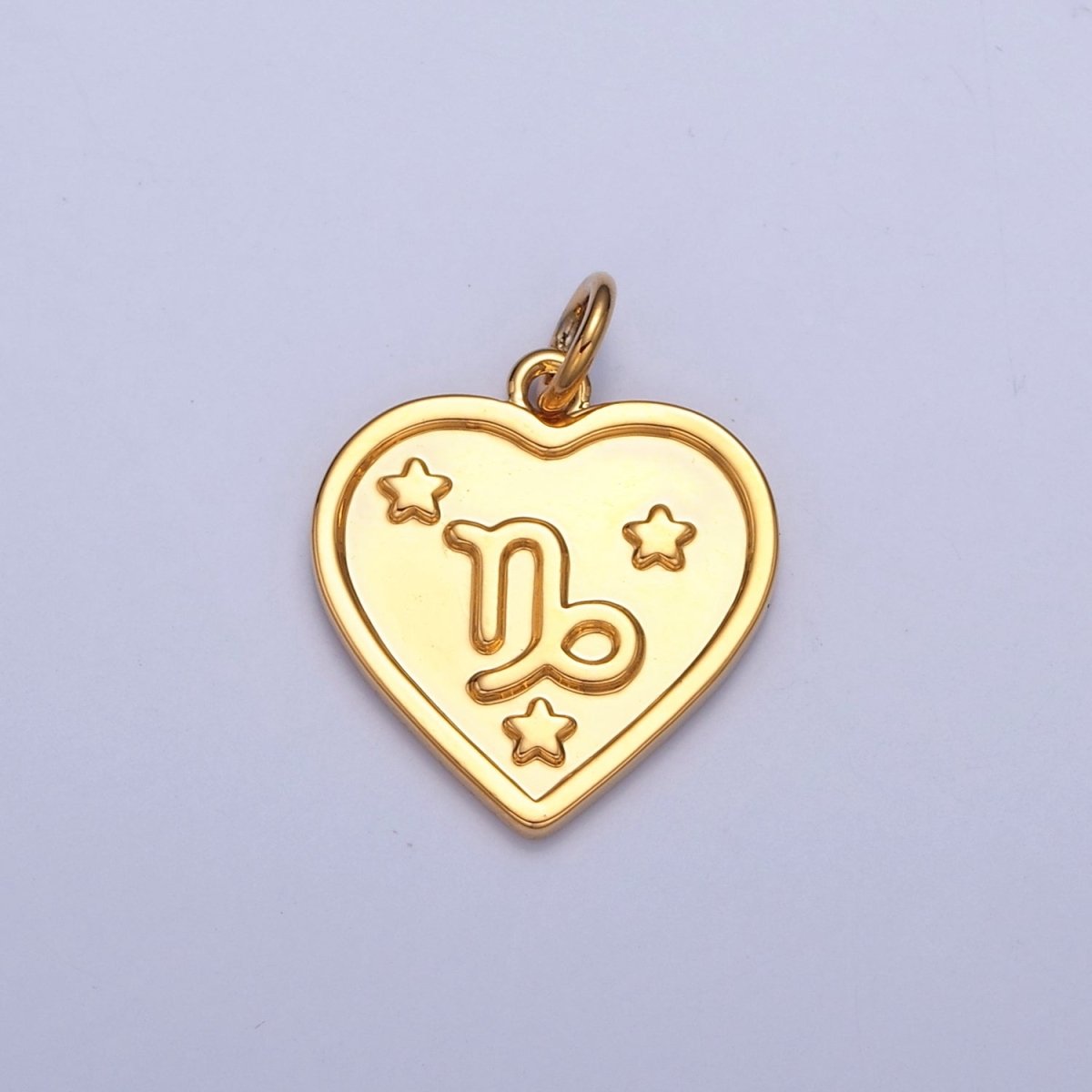 24k Gold Filled Heart Zodiac Charm Dainty Astrological Zodiac Signs Add on Charm A-A1451-A-A1456