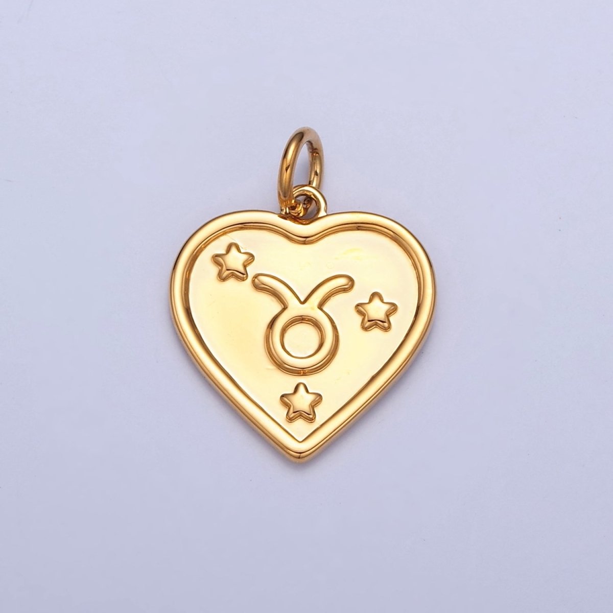 24k Gold Filled Heart Zodiac Charm Dainty Astrological Zodiac Signs Add on Charm A-A1451-A-A1456