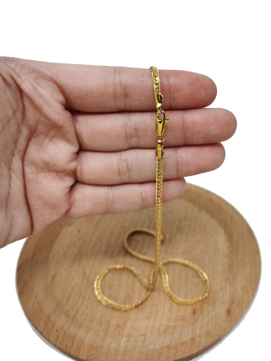 24K Gold Filled Herringbone Chain Necklace, 19.8 inch Herringbone Finished Necklace For Jewelry Making, 3.1mm Herringbone Necklace w/ Lobster Clasps | CN-974  Clearance Pricing