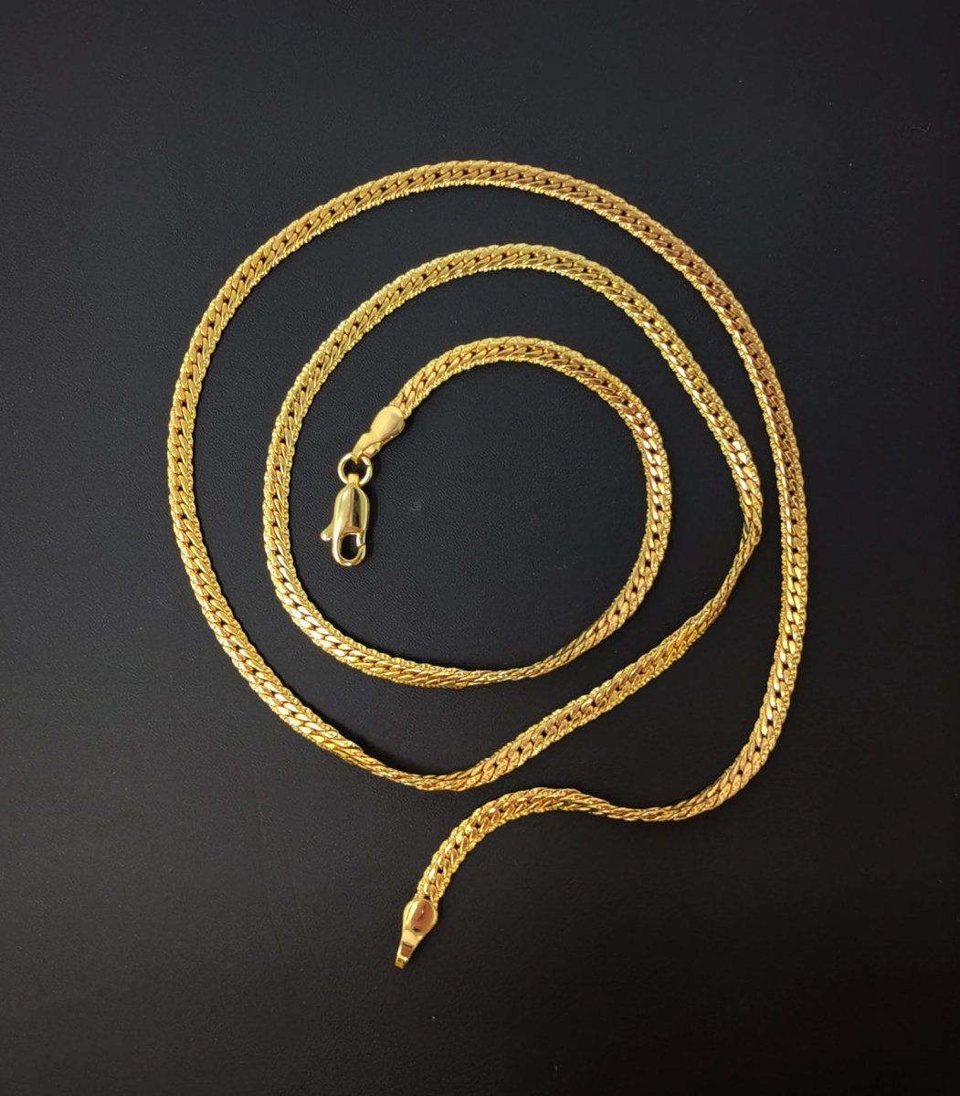 24K Gold Filled Herringbone Chain Necklace, 19.8 inch Herringbone Finished Necklace For Jewelry Making, 3.1mm Herringbone Necklace w/ Lobster Clasps | CN-974  Clearance Pricing