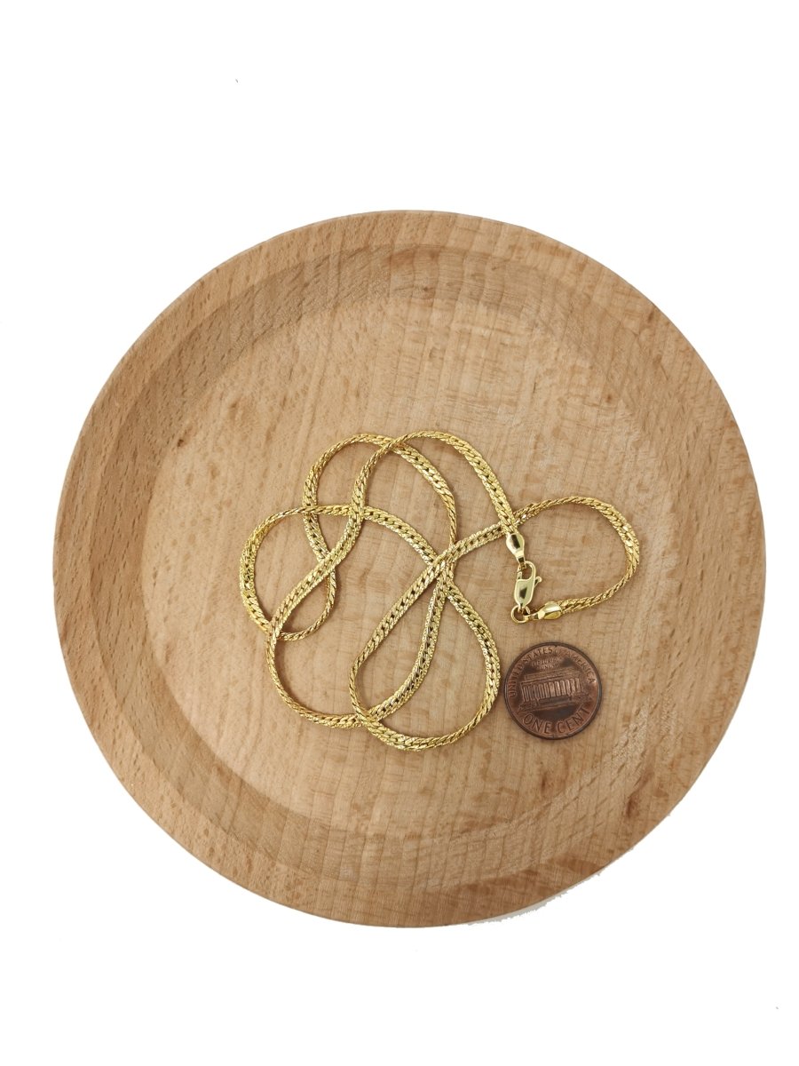 24K Gold Filled Herringbone Chain Necklace, 19.8 inch Herringbone Finished Necklace For Jewelry Making, 3.1mm Herringbone Necklace w/ Lobster Clasps | CN-974  Clearance Pricing