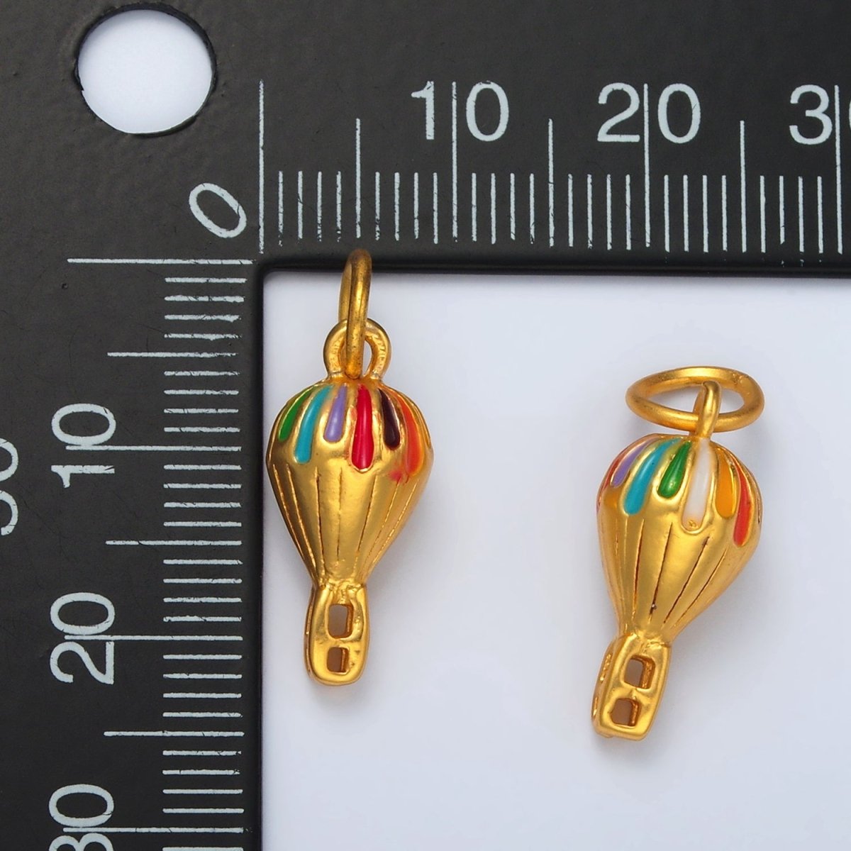 24K Gold Filled Hot Air Balloon Small Enamel Charm | M149 - DLUXCA