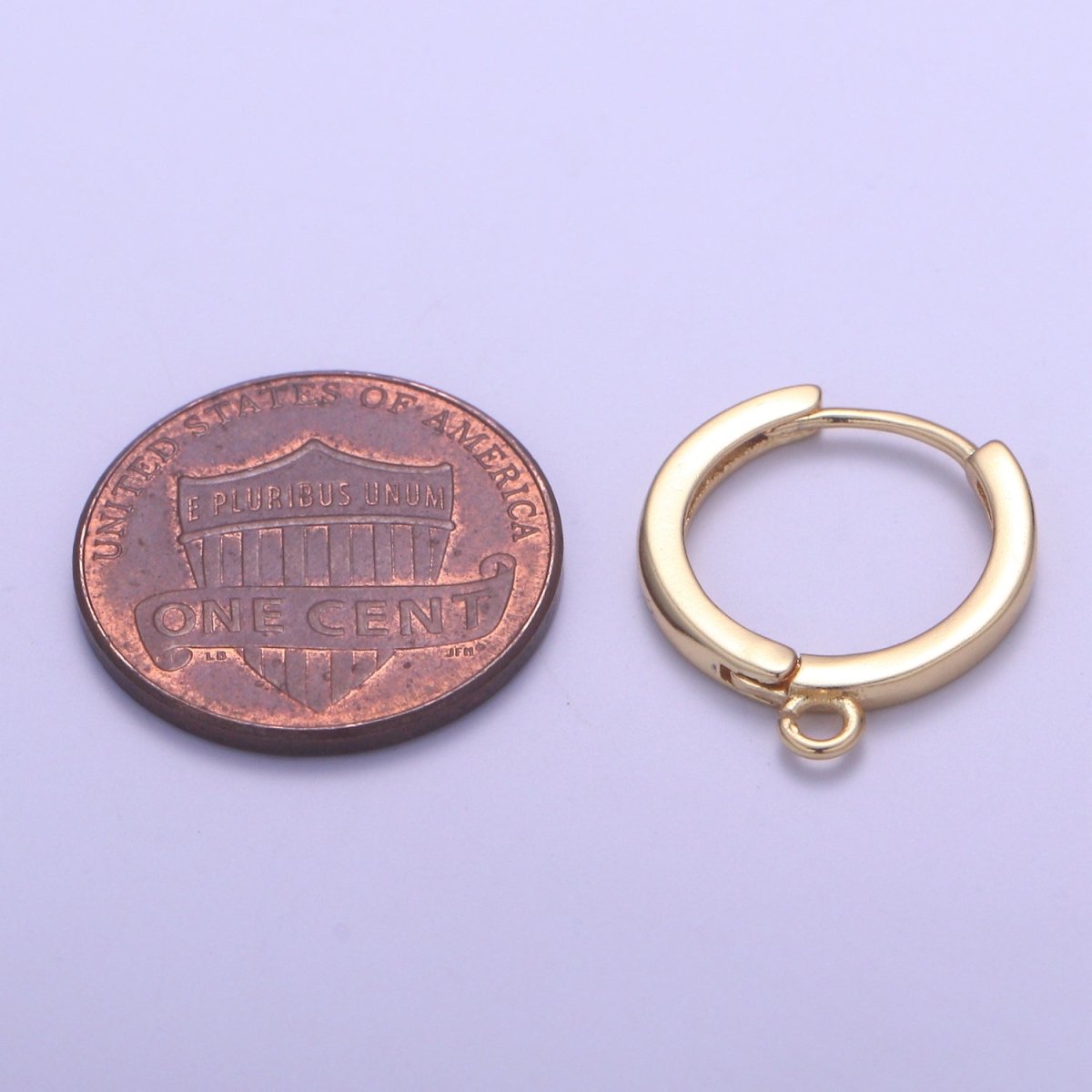 24K Gold Filled Huggies Open Loop Earrings L-226 - DLUXCA