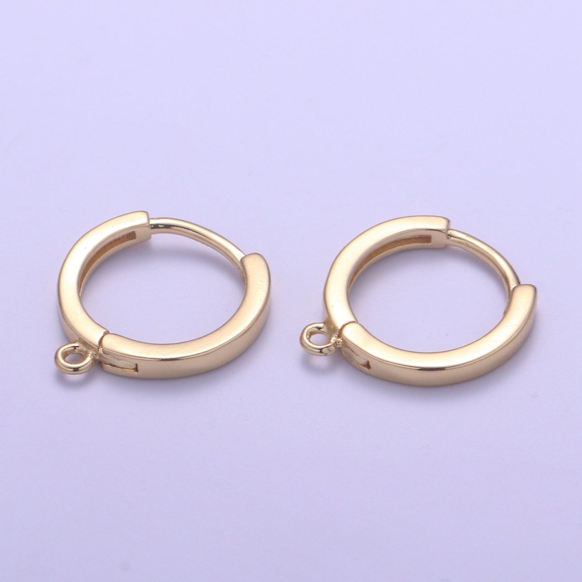 24k Gold Filled Huggies Open Loop Earrings Supplies | K-872