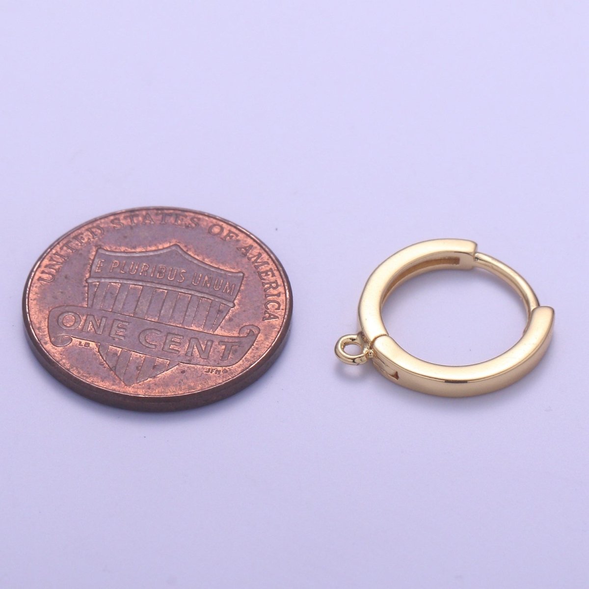 24k Gold Filled Huggies Open Loop Earrings Supplies | K-872