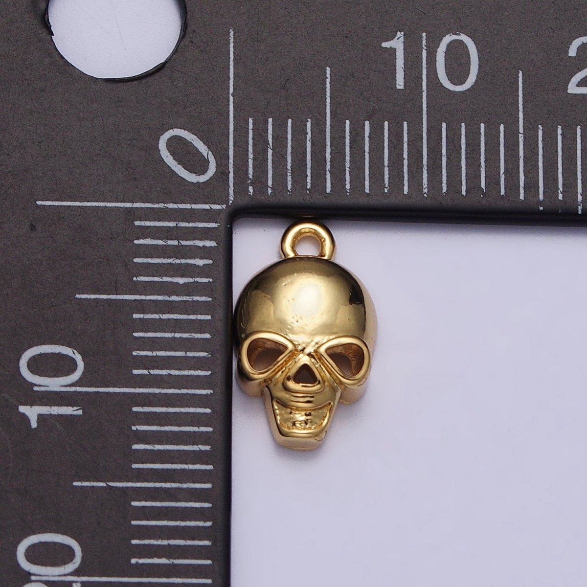 24K Gold Filled Human Skeleton Skull Add-On Charm in Gold & Silver | AC341 AC342