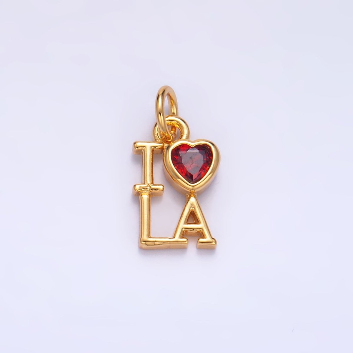 24K Gold Filled "I LOVE LA, NY" (Los Angeles, New York) City Script CZ Charm | W322 W323