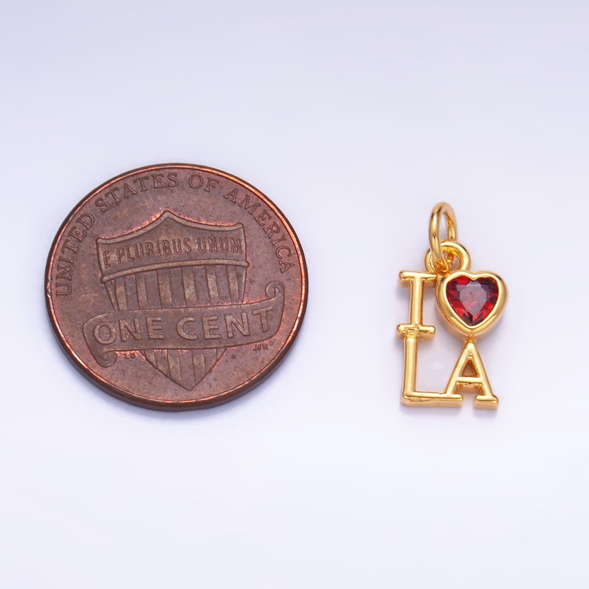 24K Gold Filled "I LOVE LA, NY" (Los Angeles, New York) City Script CZ Charm | W322 W323