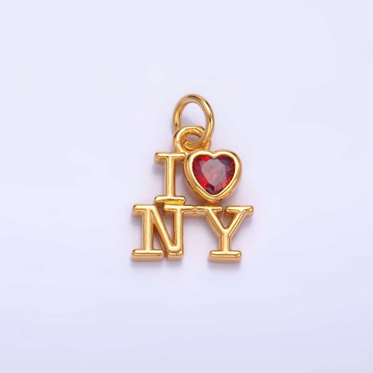 24K Gold Filled "I LOVE LA, NY" (Los Angeles, New York) City Script CZ Charm | W322 W323