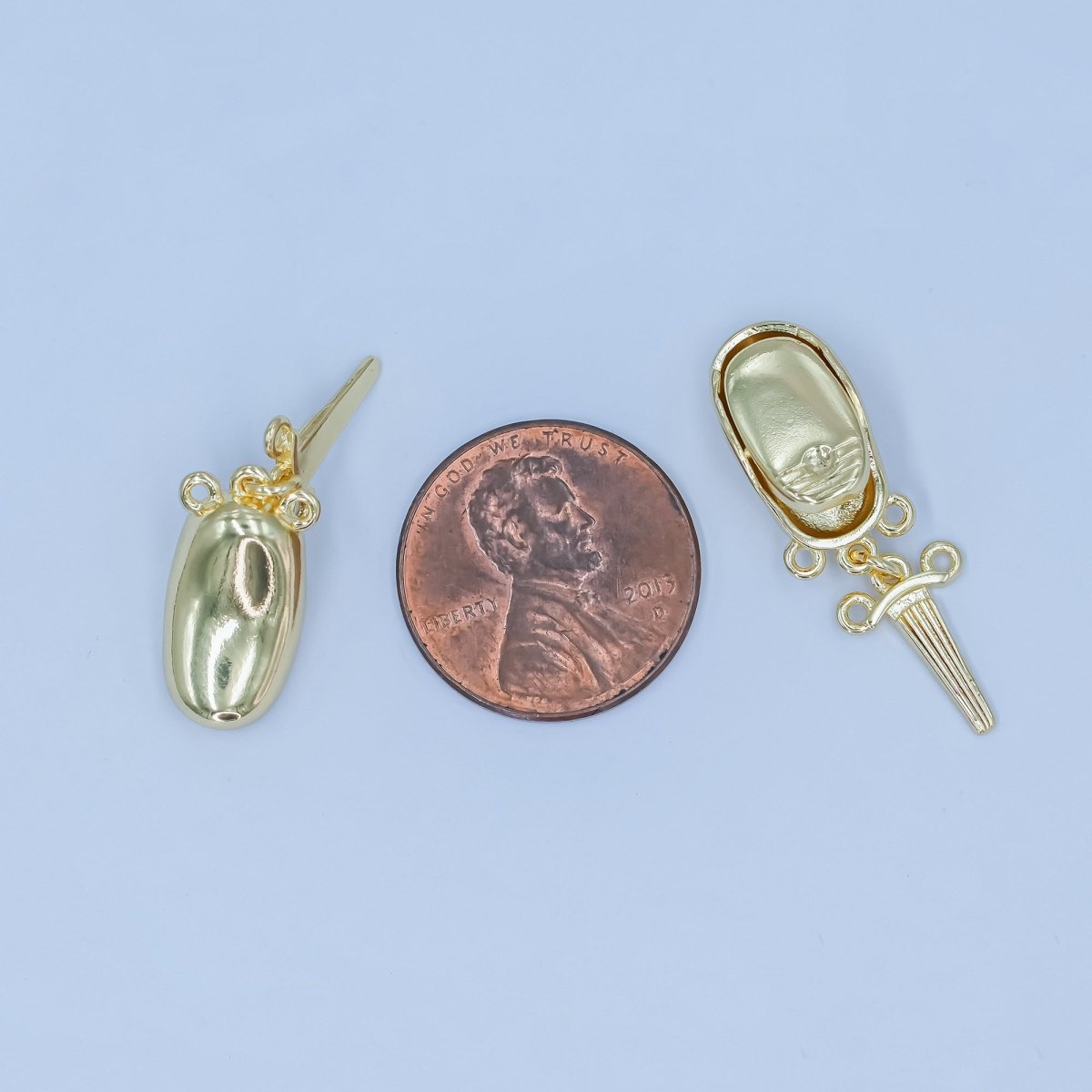 24K Gold Filled Ingot Bean Buckle Closure Finding Set | Z1126 - DLUXCA